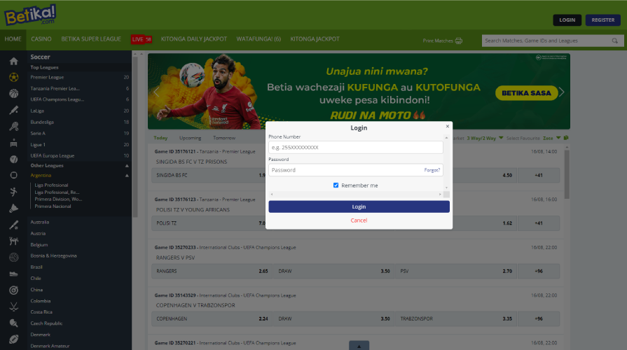 How to Login on Betika in Kenya